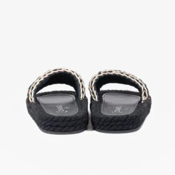Chanel 2022 CC Black Knit Slide Sandals - Picture 4 of 12